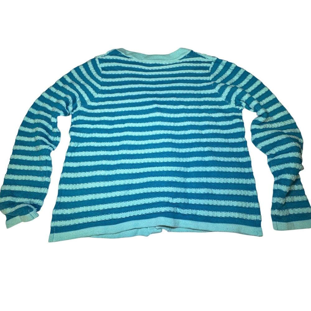 NWOT Isaac Mizrahi Live! Striped Button-Front Cardigan‎ Sweater [L] - Picture 4 of 7